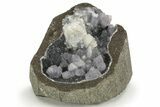 Amethyst Crystals on Sparkling Quartz Chalcedony - India #220096-1
